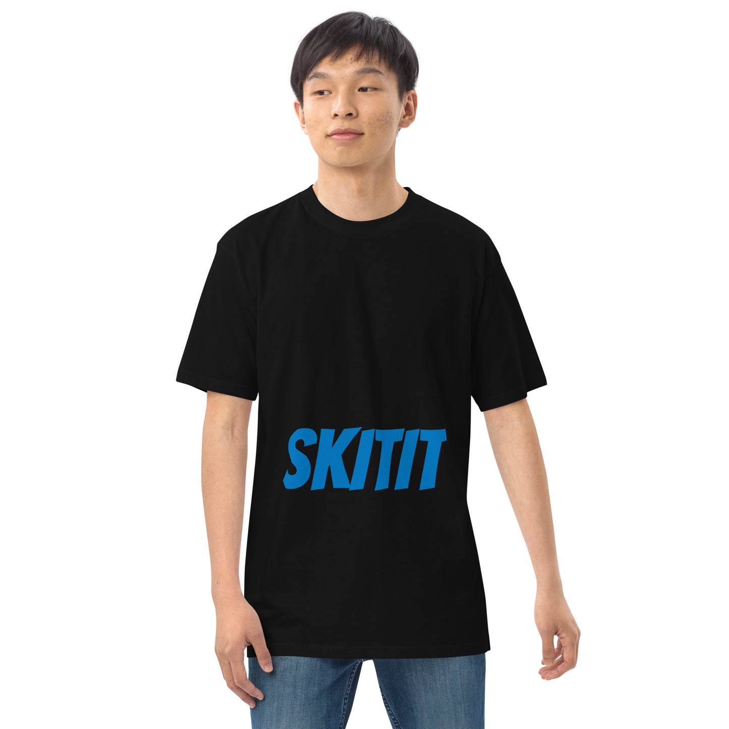 MENS SKITIT TEE BLUE LOGO VERTICAL TITL