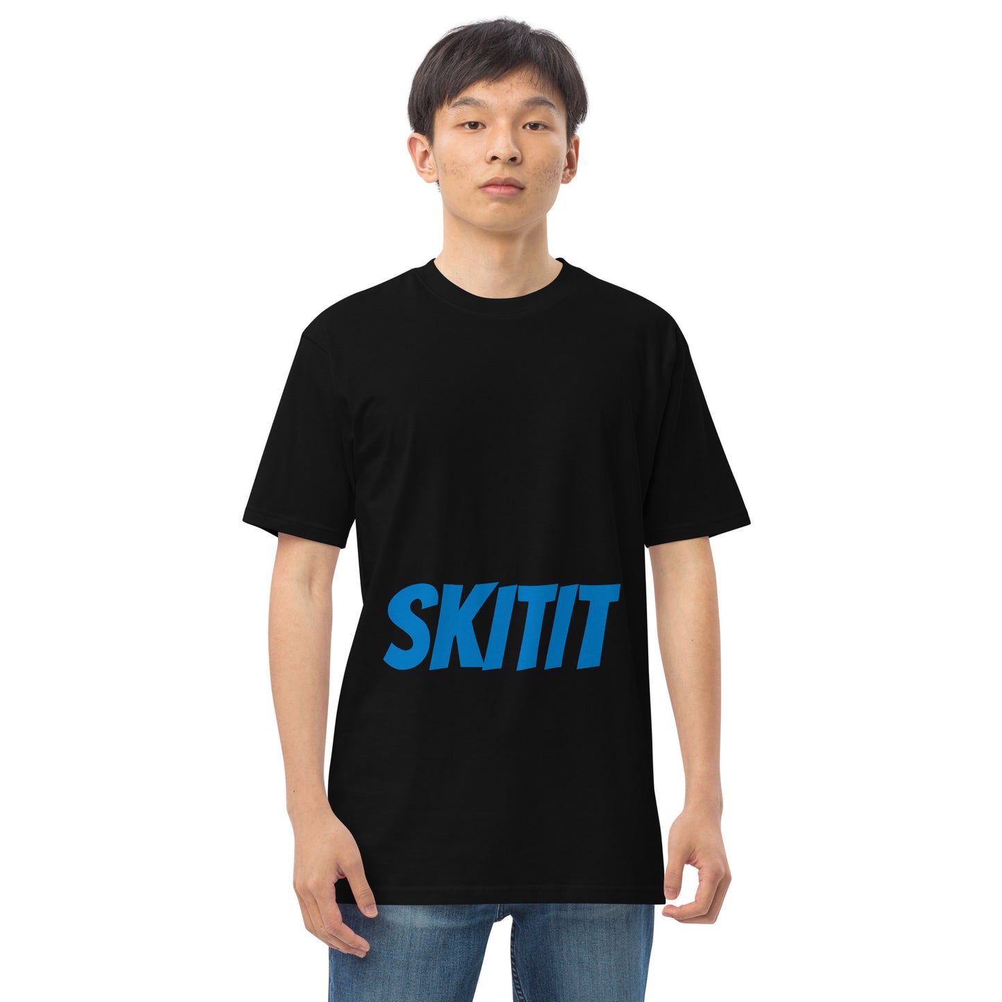 MENS SKITIT TEE BLUE LOGO VERTICAL TITL