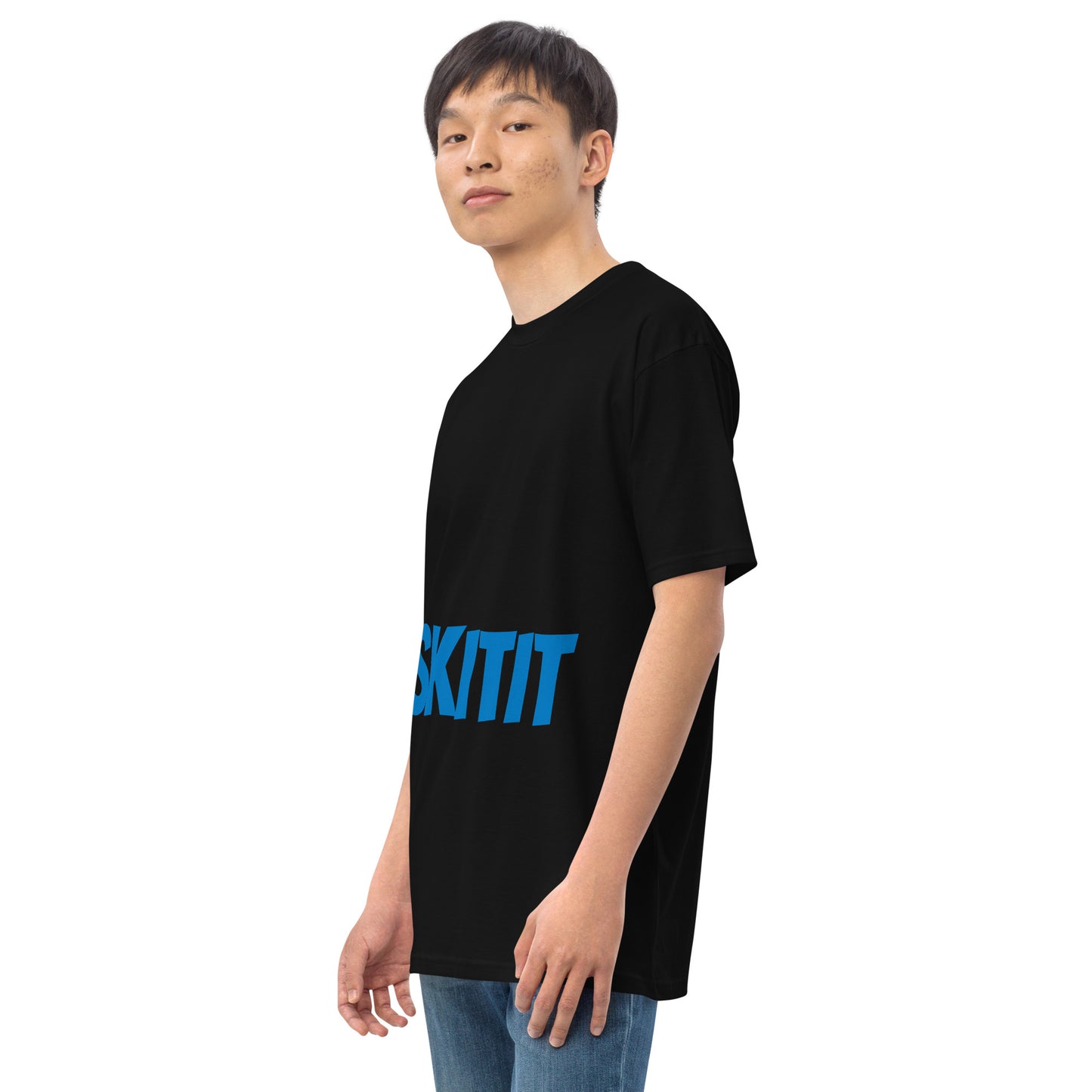 MENS SKITIT TEE BLUE LOGO VERTICAL TITL