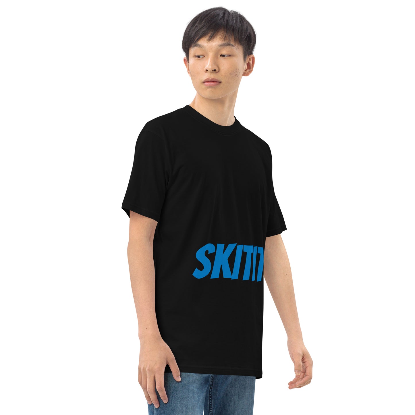 MENS SKITIT TEE BLUE LOGO VERTICAL TITL