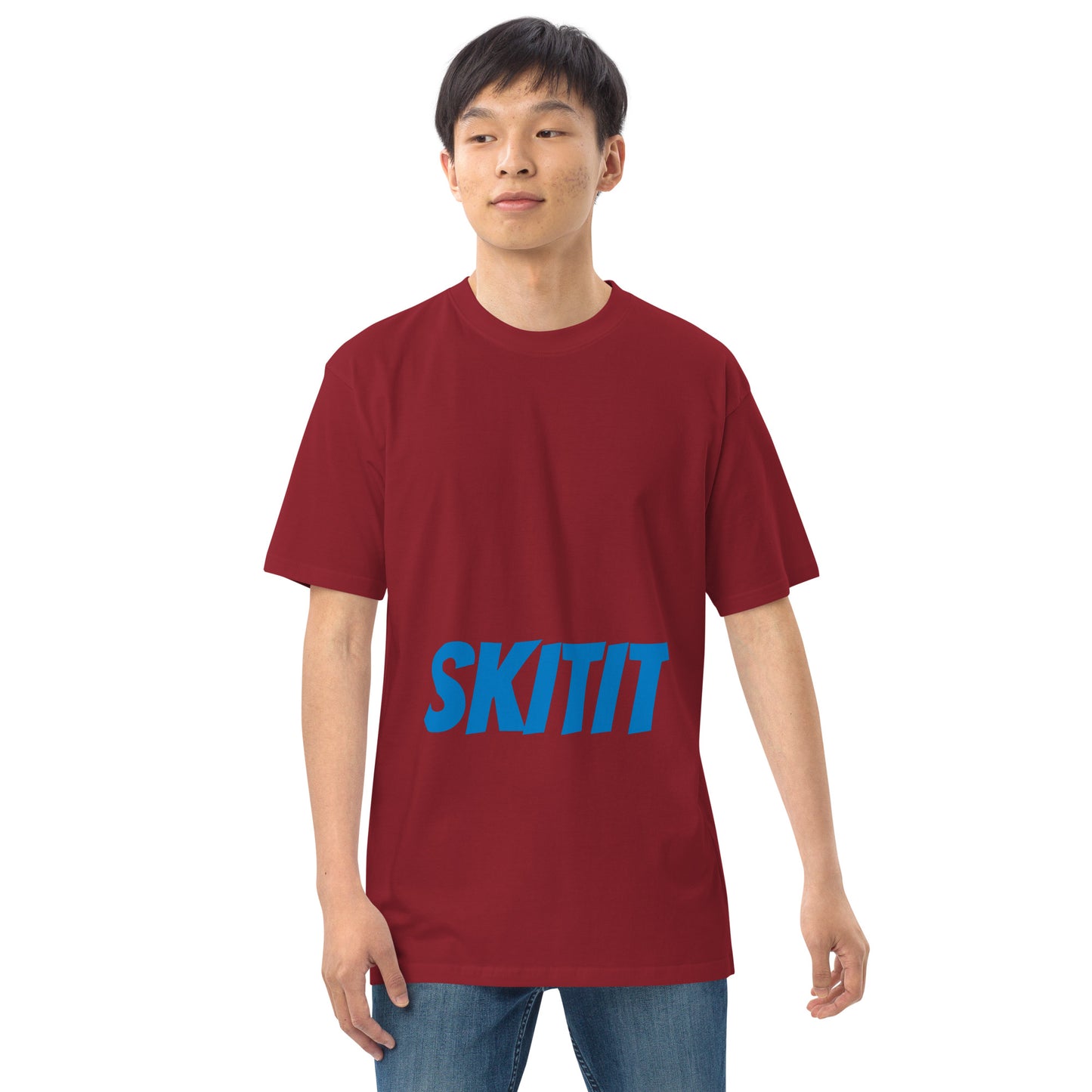 MENS SKITIT TEE BLUE LOGO VERTICAL TITL