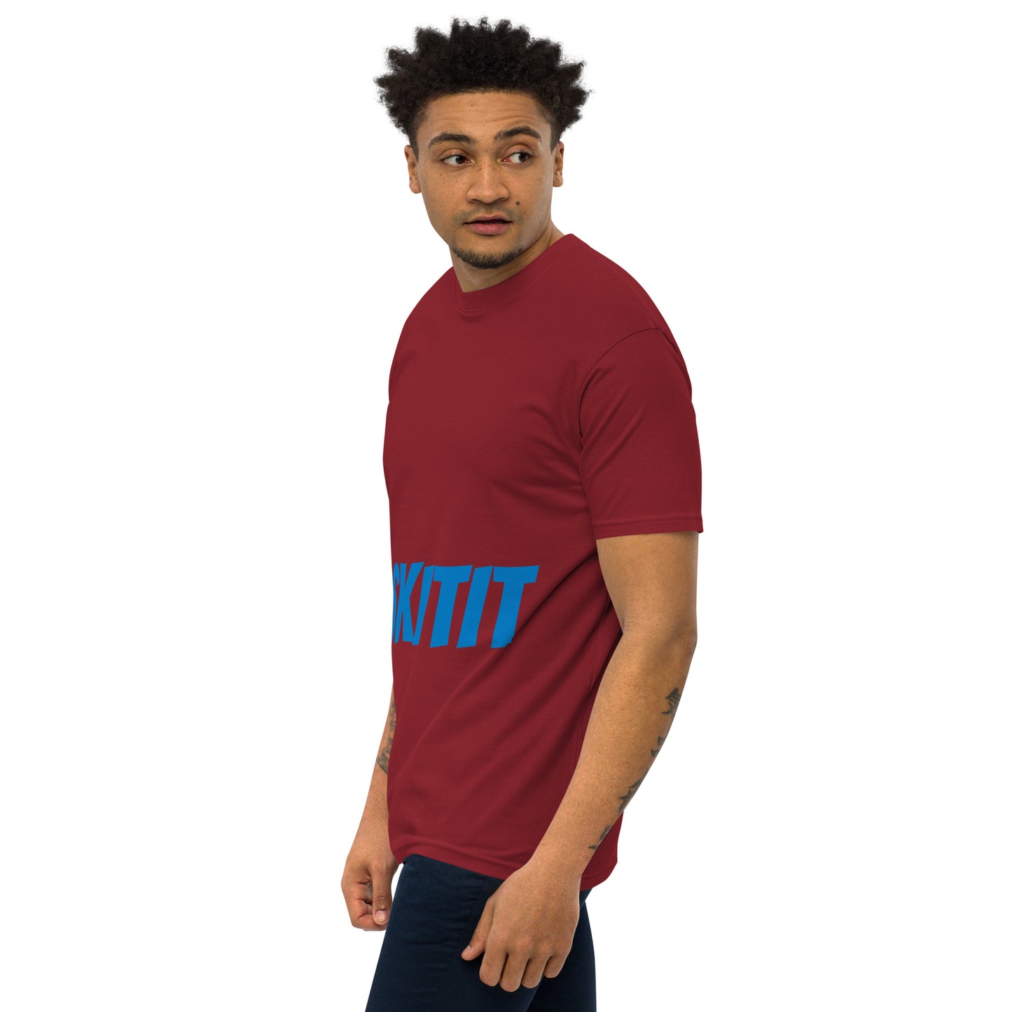 MENS SKITIT TEE BLUE LOGO VERTICAL TITL