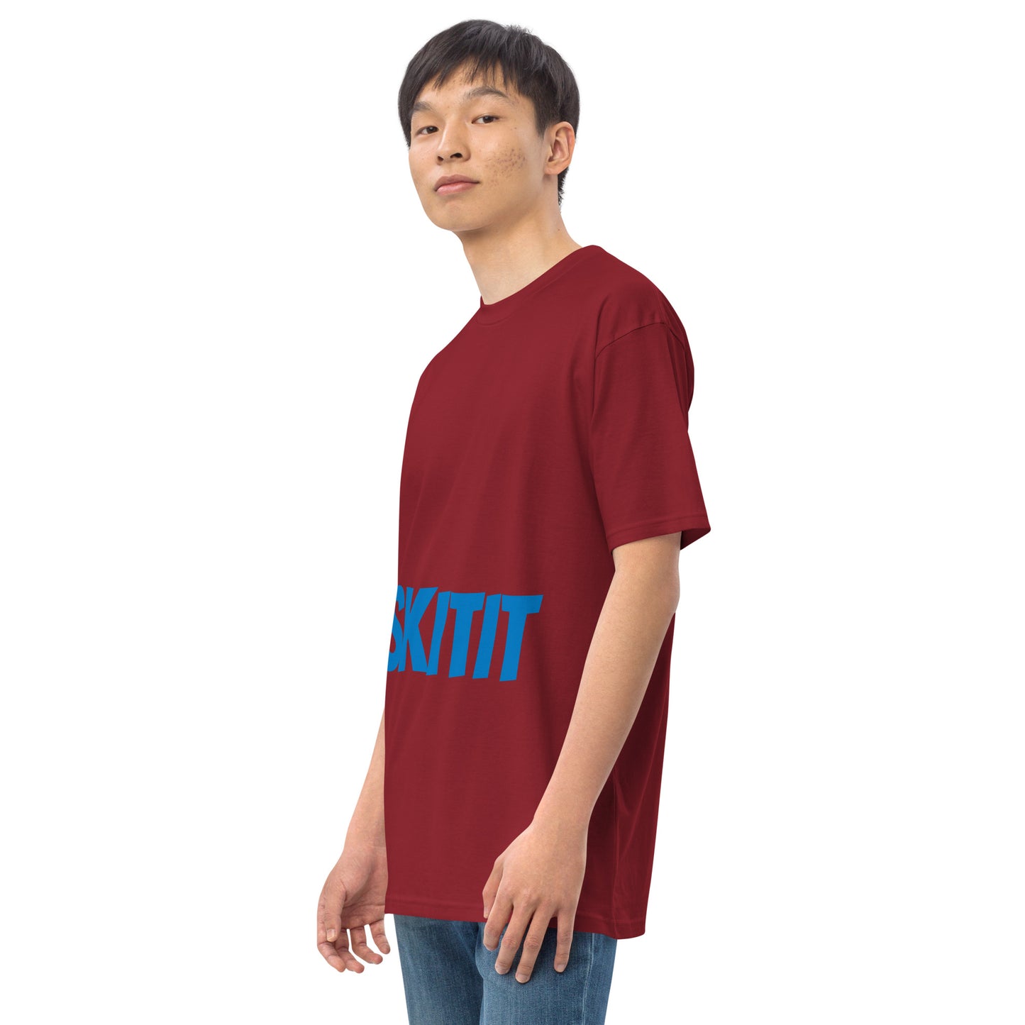 MENS SKITIT TEE BLUE LOGO VERTICAL TITL