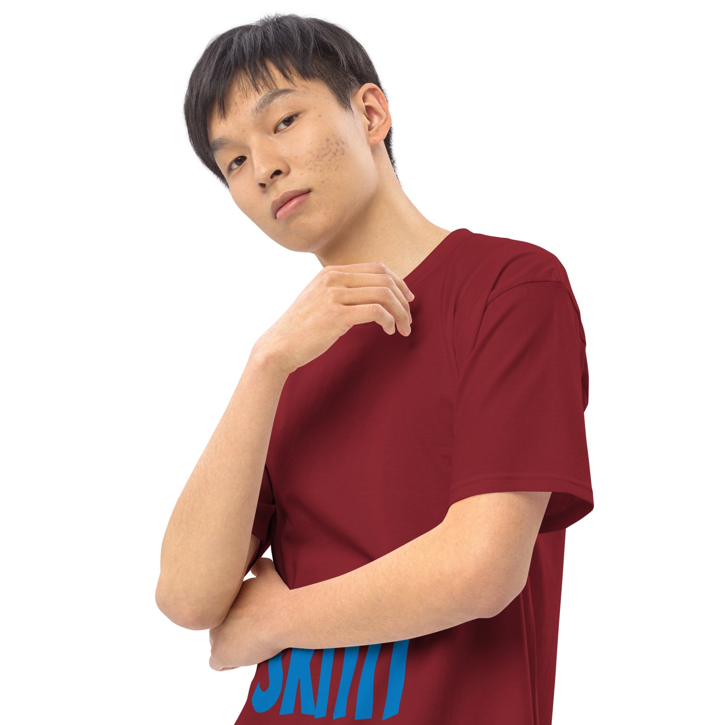 MENS SKITIT TEE BLUE LOGO VERTICAL TITL