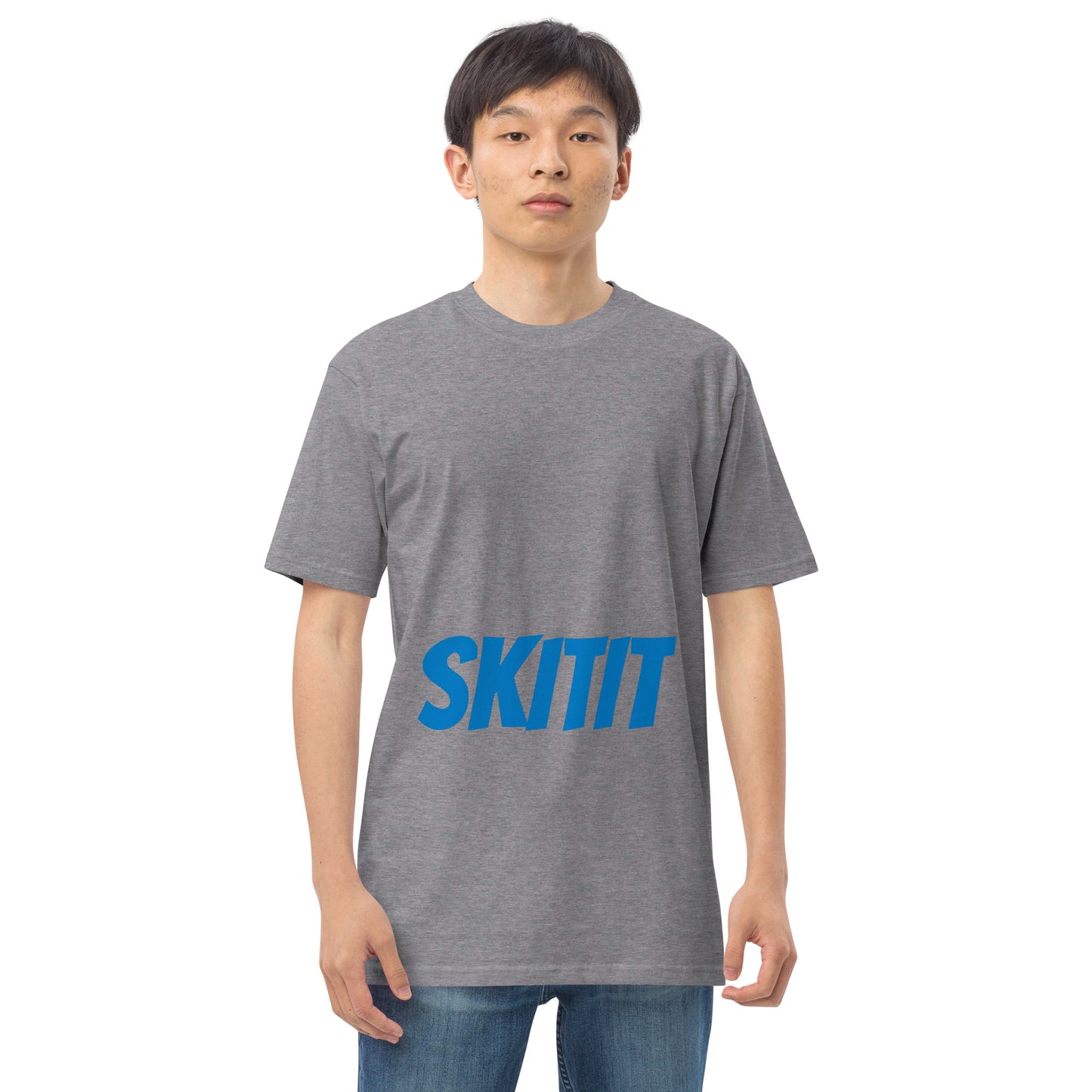 MENS SKITIT TEE BLUE LOGO VERTICAL TITL