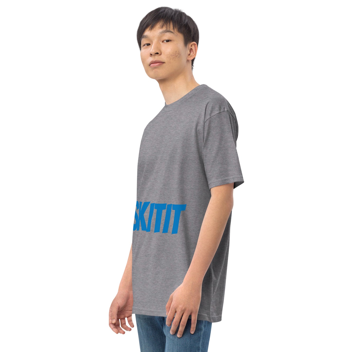 MENS SKITIT TEE BLUE LOGO VERTICAL TITL