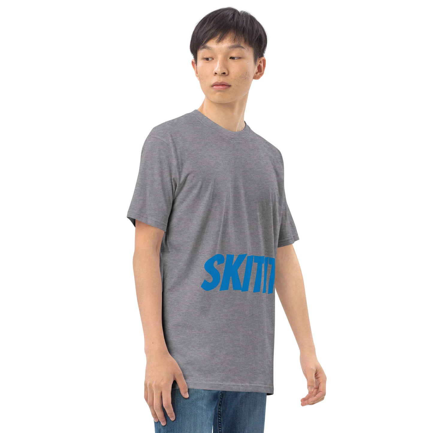 MENS SKITIT TEE BLUE LOGO VERTICAL TITL