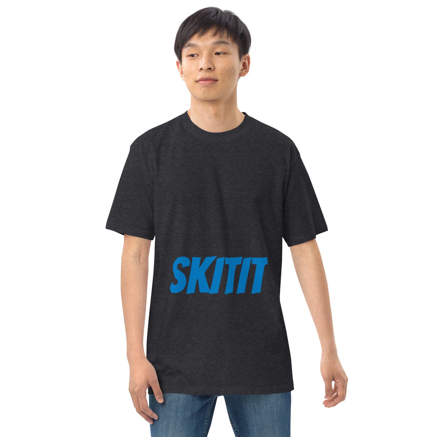 MENS SKITIT TEE BLUE LOGO VERTICAL TITL