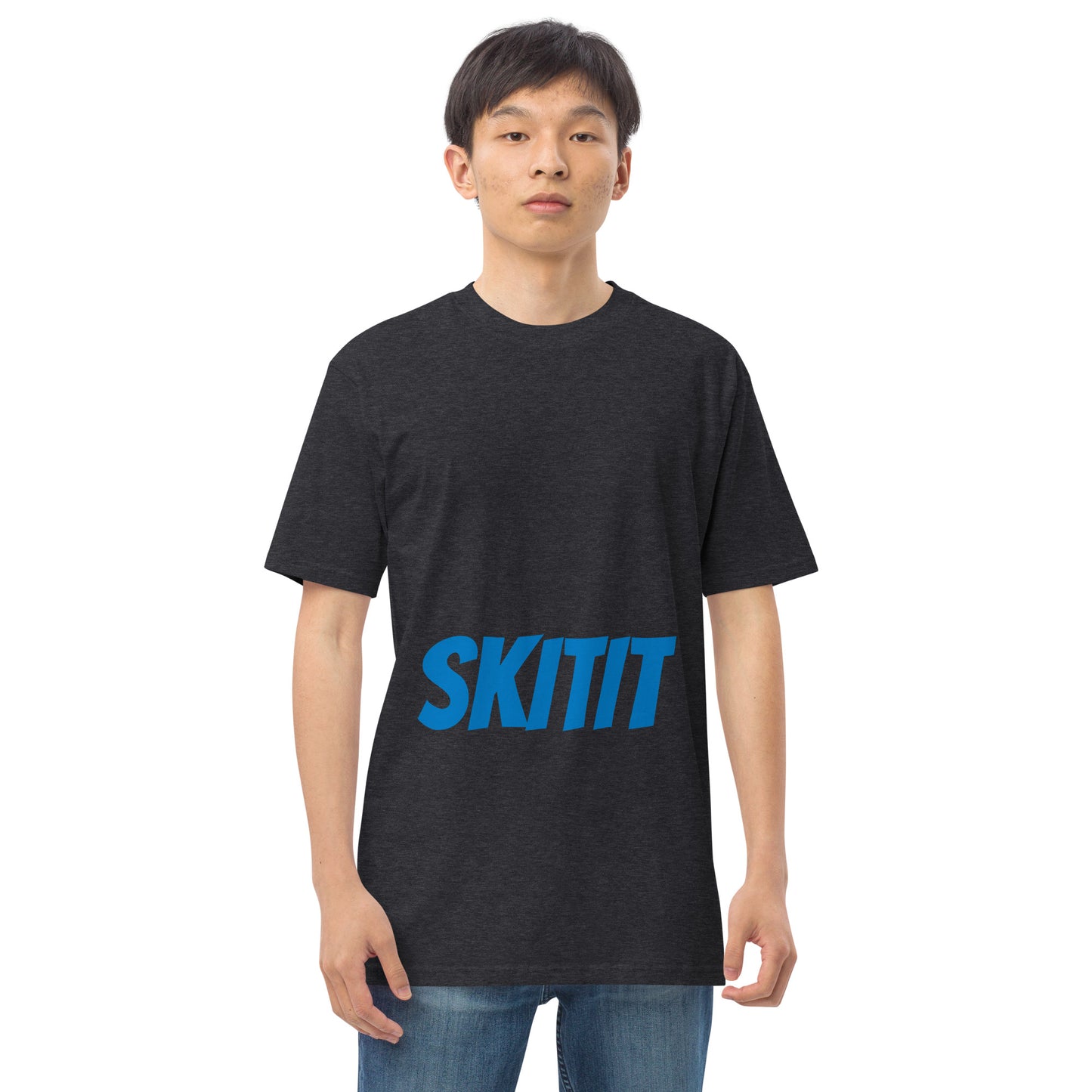 MENS SKITIT TEE BLUE LOGO VERTICAL TITL