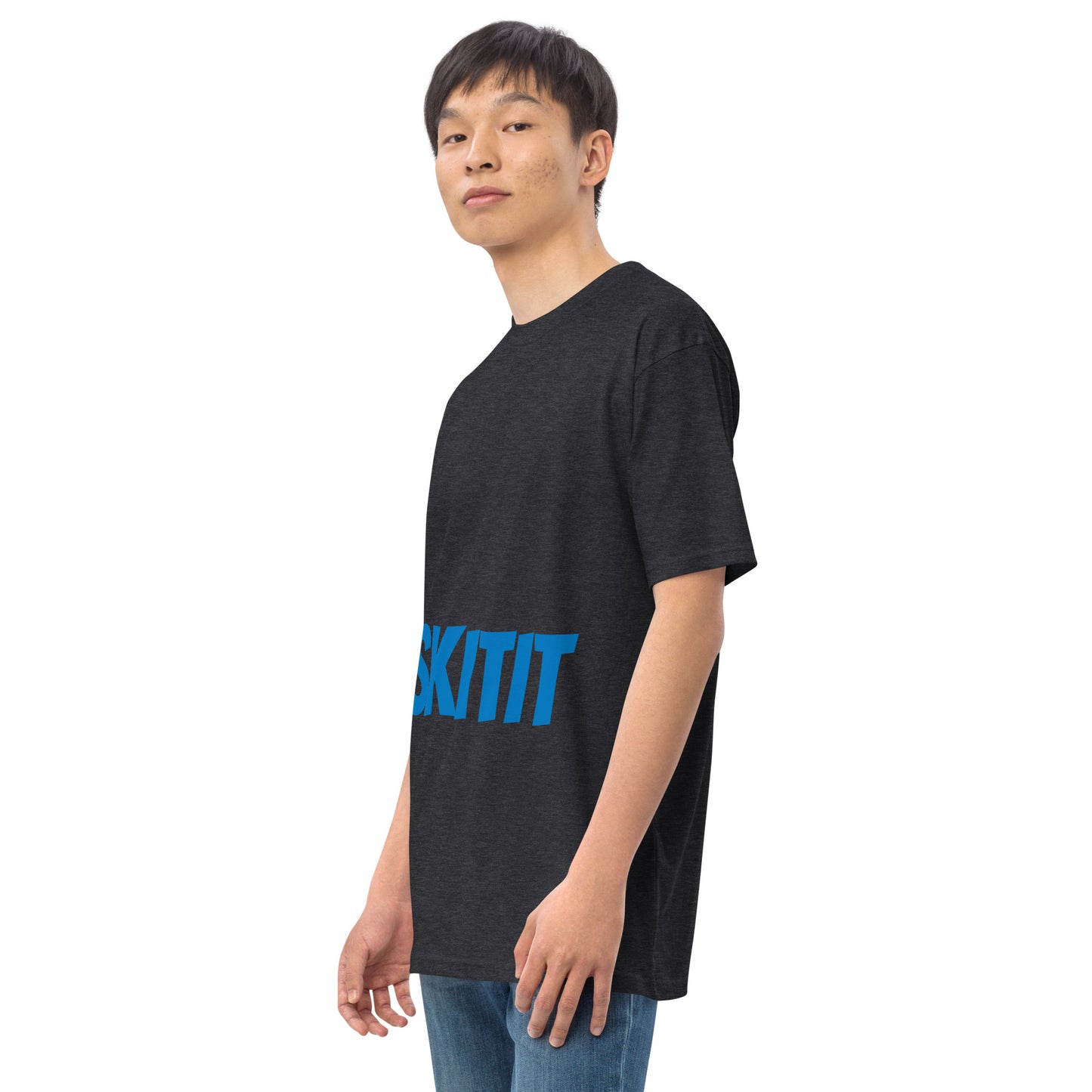 MENS SKITIT TEE BLUE LOGO VERTICAL TITL