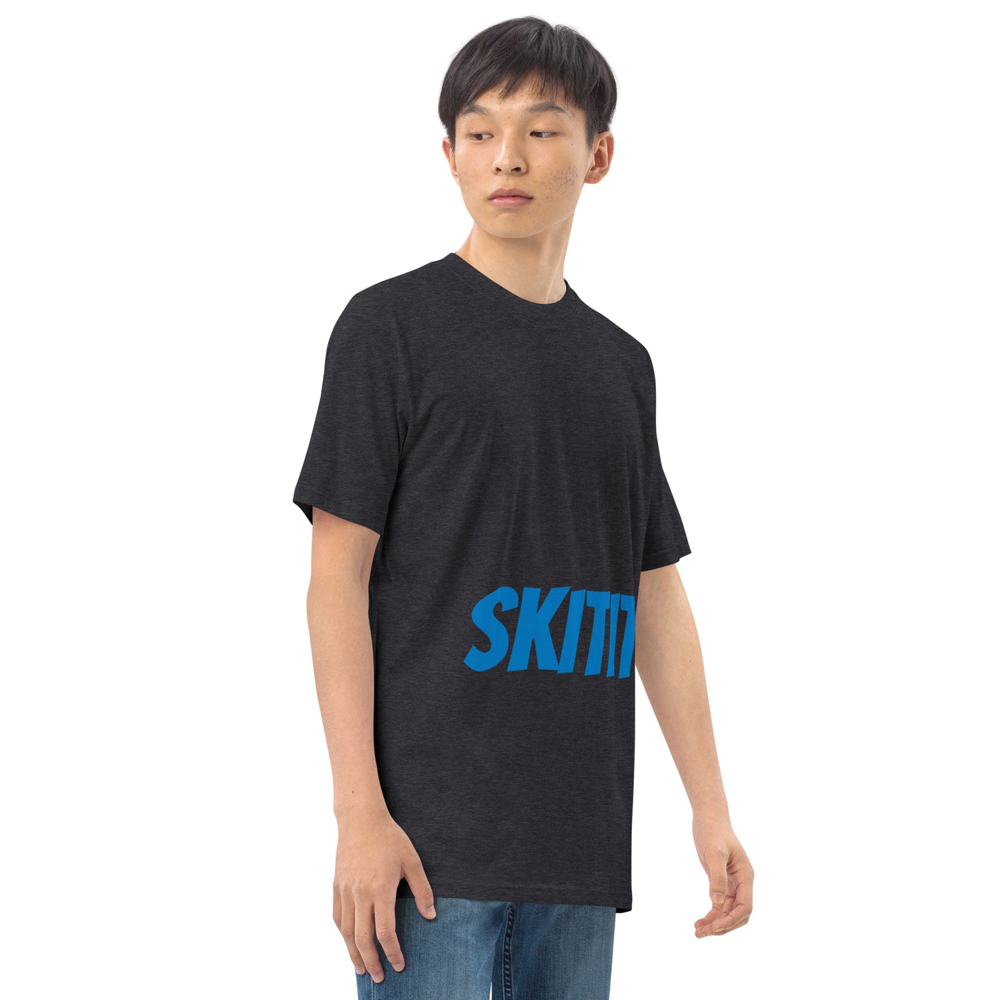 MENS SKITIT TEE BLUE LOGO VERTICAL TITL