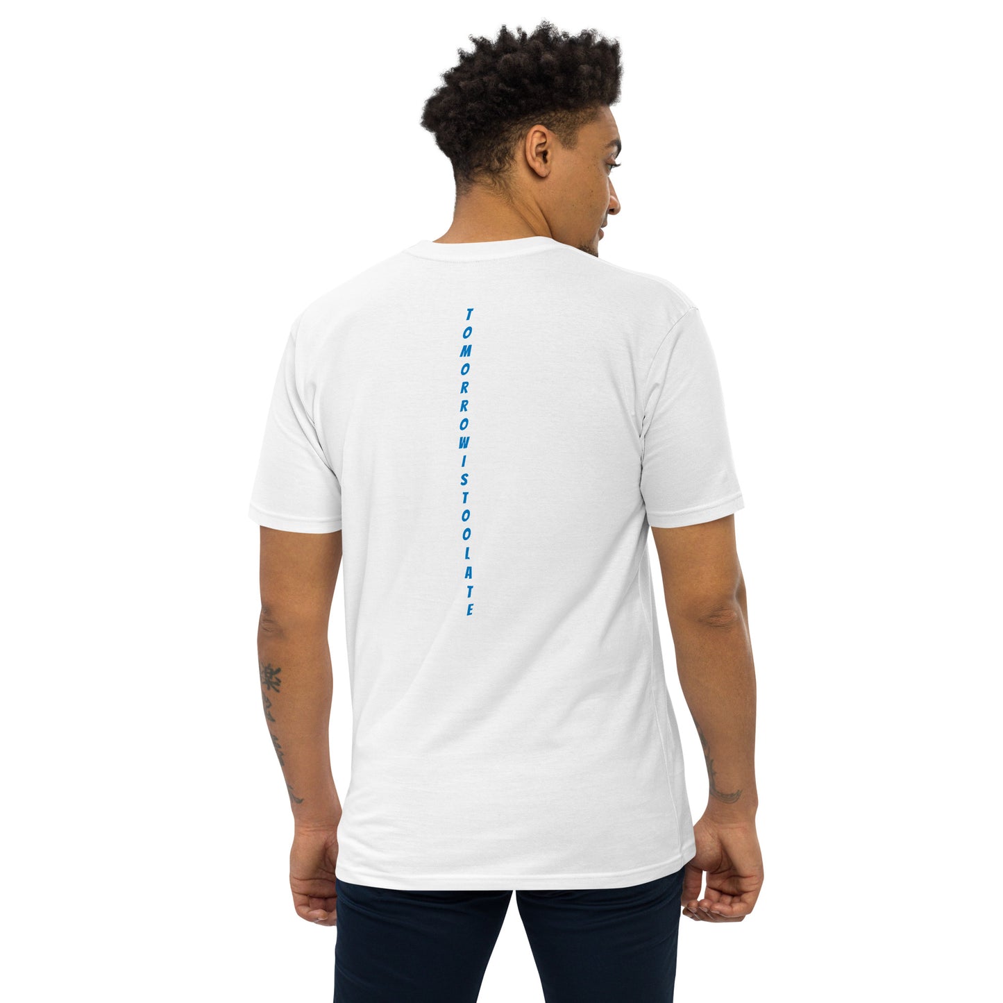 MENS SKITIT TEE BLUE LOGO VERTICAL TITL