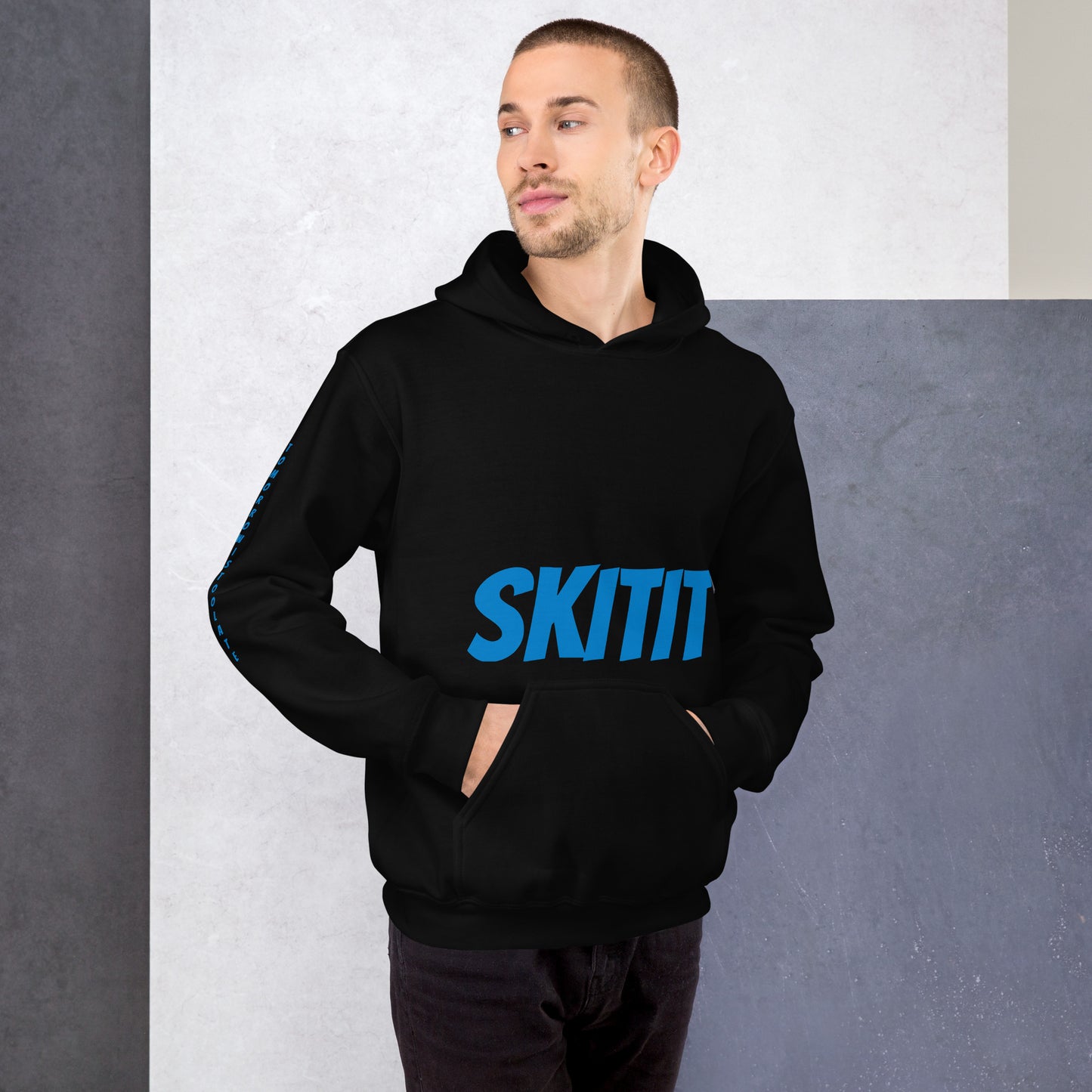 ADULT UNISEX SKITIT HOODIE BLUE LOGO BLUE ARM TITL