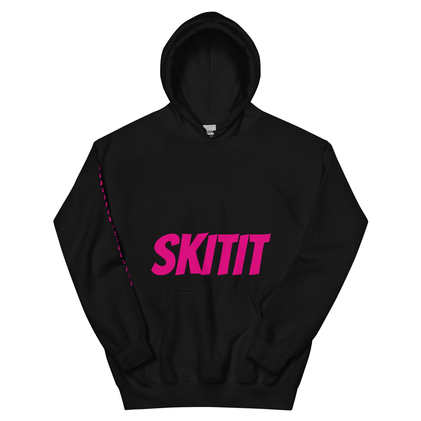 ADULT UNISEX SKITIT HOODIE PINK LOGO PINK ARM TITL