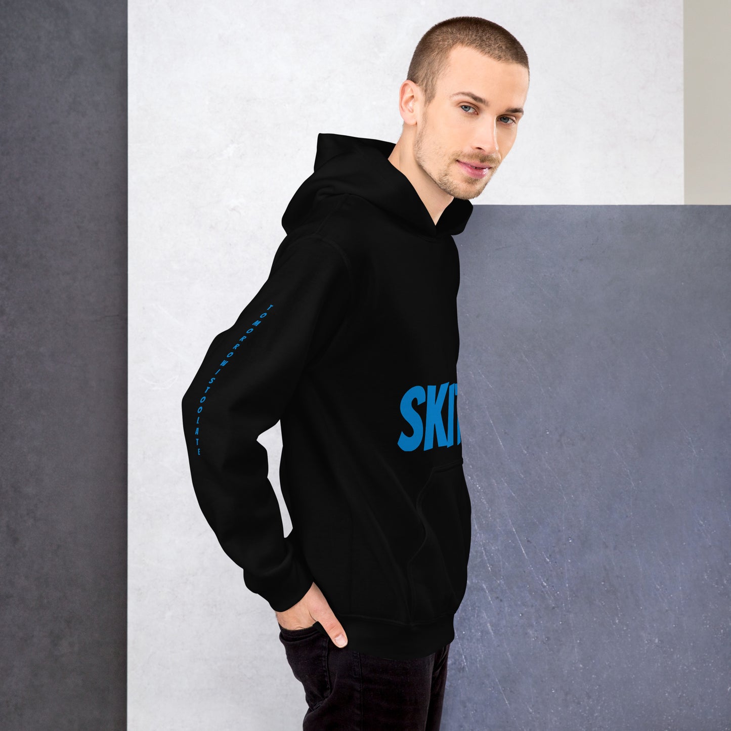 ADULT UNISEX SKITIT HOODIE BLUE LOGO BLUE ARM TITL