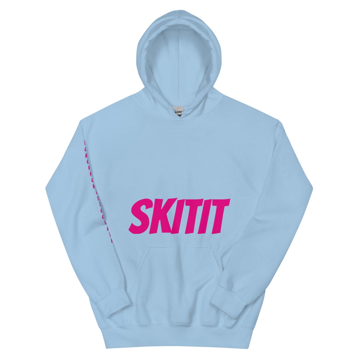 ADULT UNISEX SKITIT HOODIE PINK LOGO PINK ARM TITL