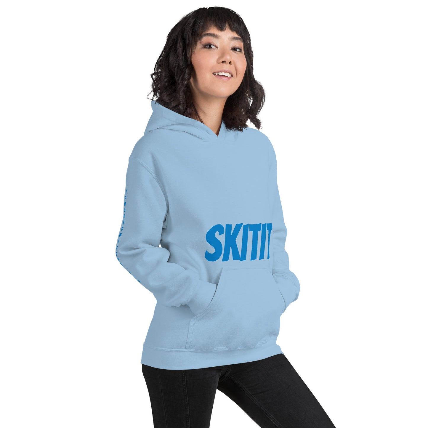 ADULT UNISEX SKITIT HOODIE BLUE LOGO BLUE ARM TITL