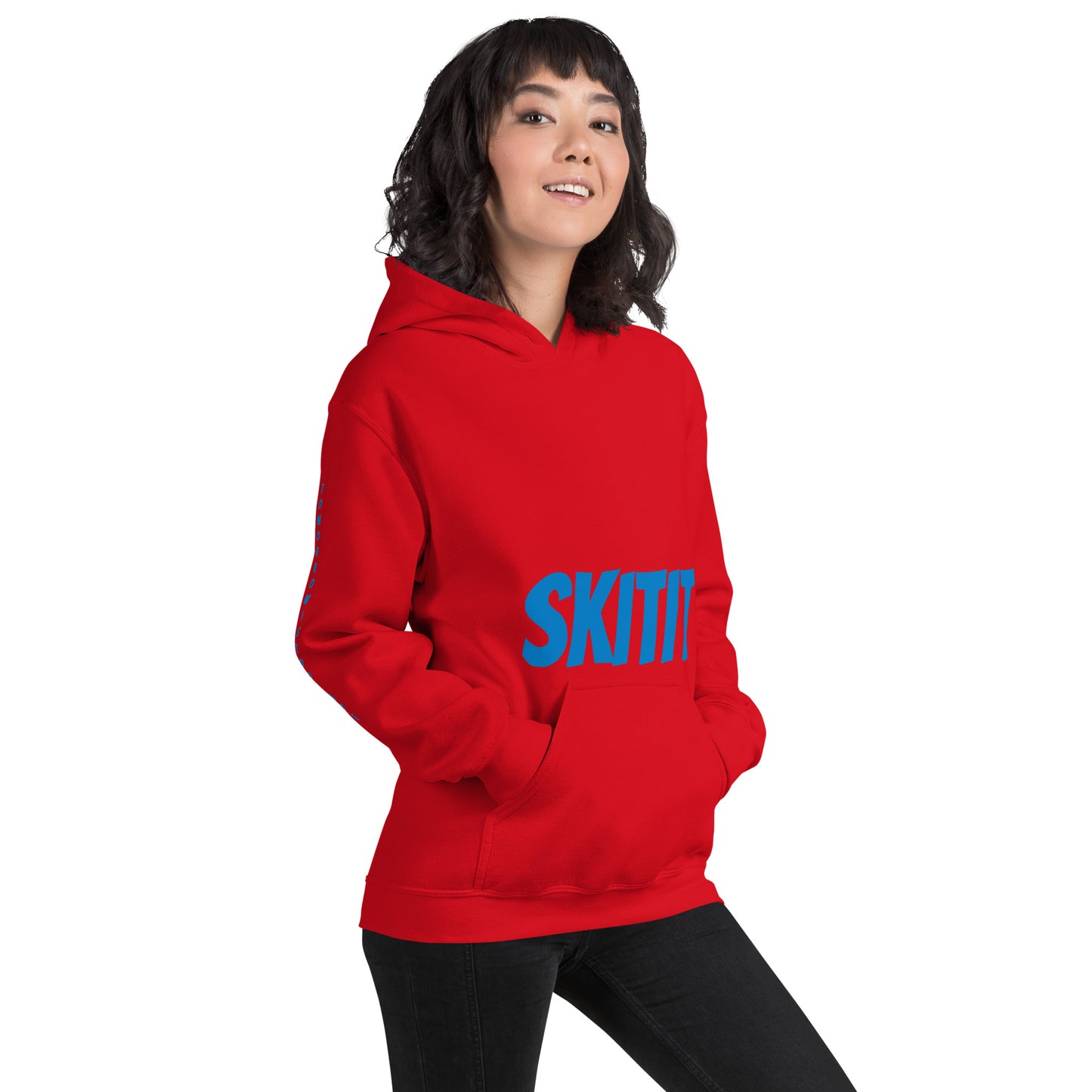 ADULT UNISEX SKITIT HOODIE BLUE LOGO BLUE ARM TITL