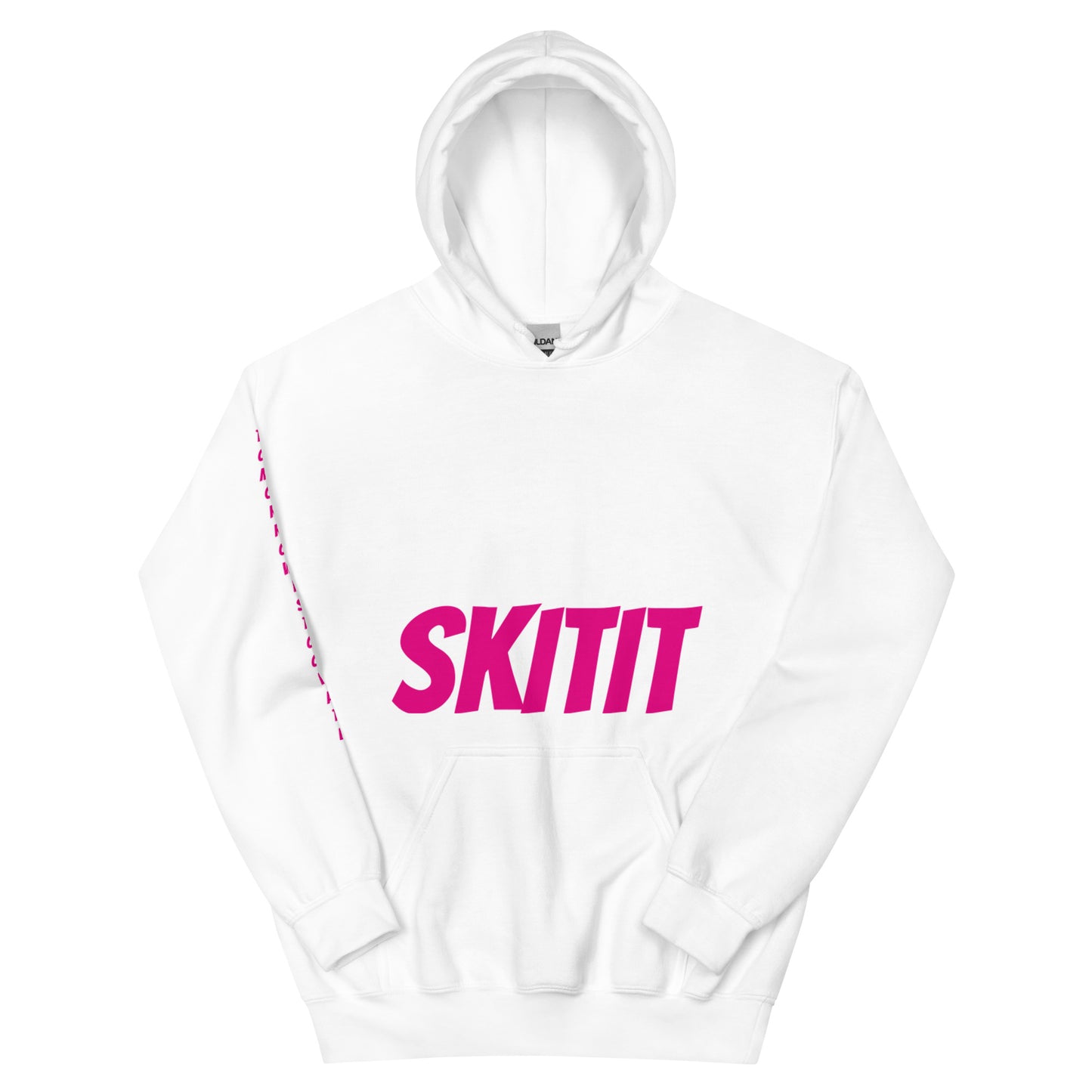 ADULT UNISEX SKITIT HOODIE PINK LOGO PINK ARM TITL