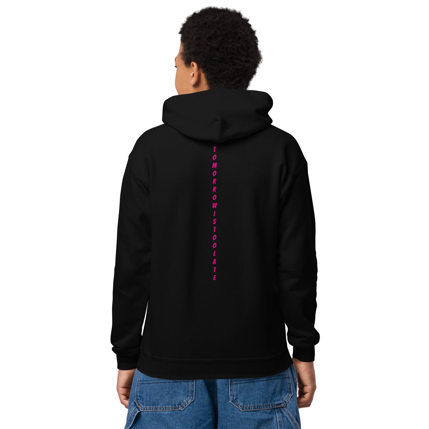 YOUTH SKITIT HOODIE PINK LOGO