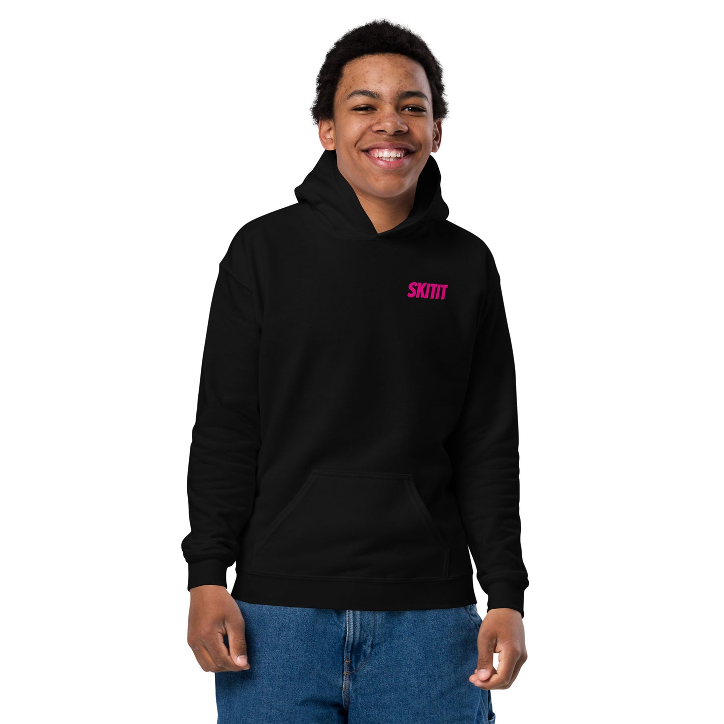 YOUTH SKITIT HOODIE PINK LOGO