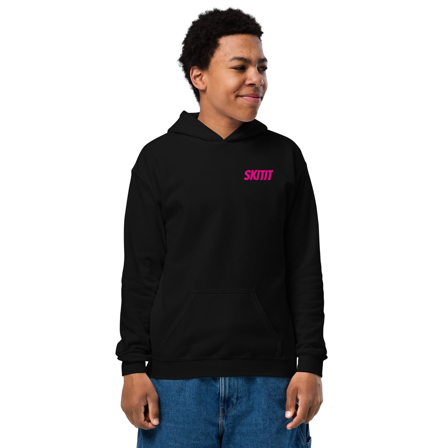 YOUTH SKITIT HOODIE PINK LOGO