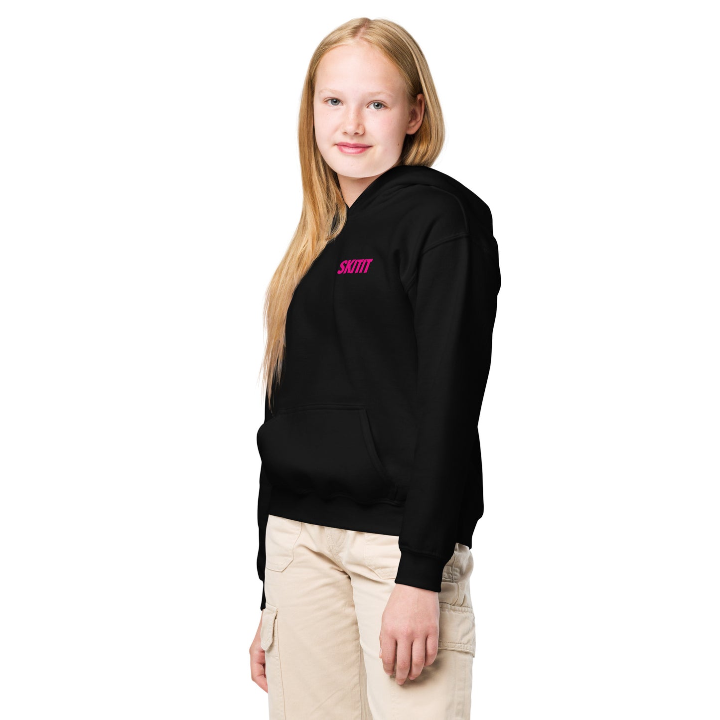 YOUTH SKITIT HOODIE PINK LOGO