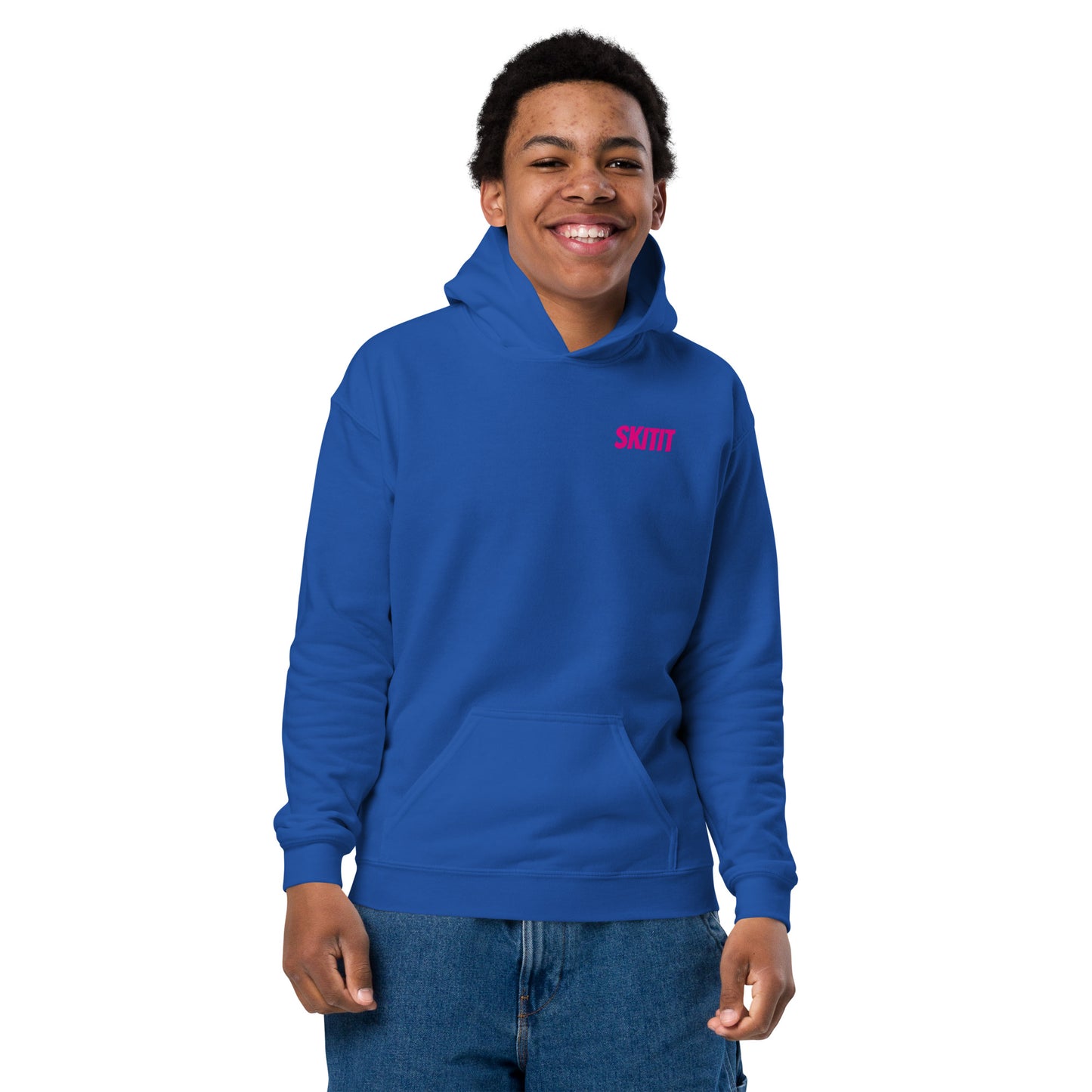 YOUTH SKITIT HOODIE PINK LOGO