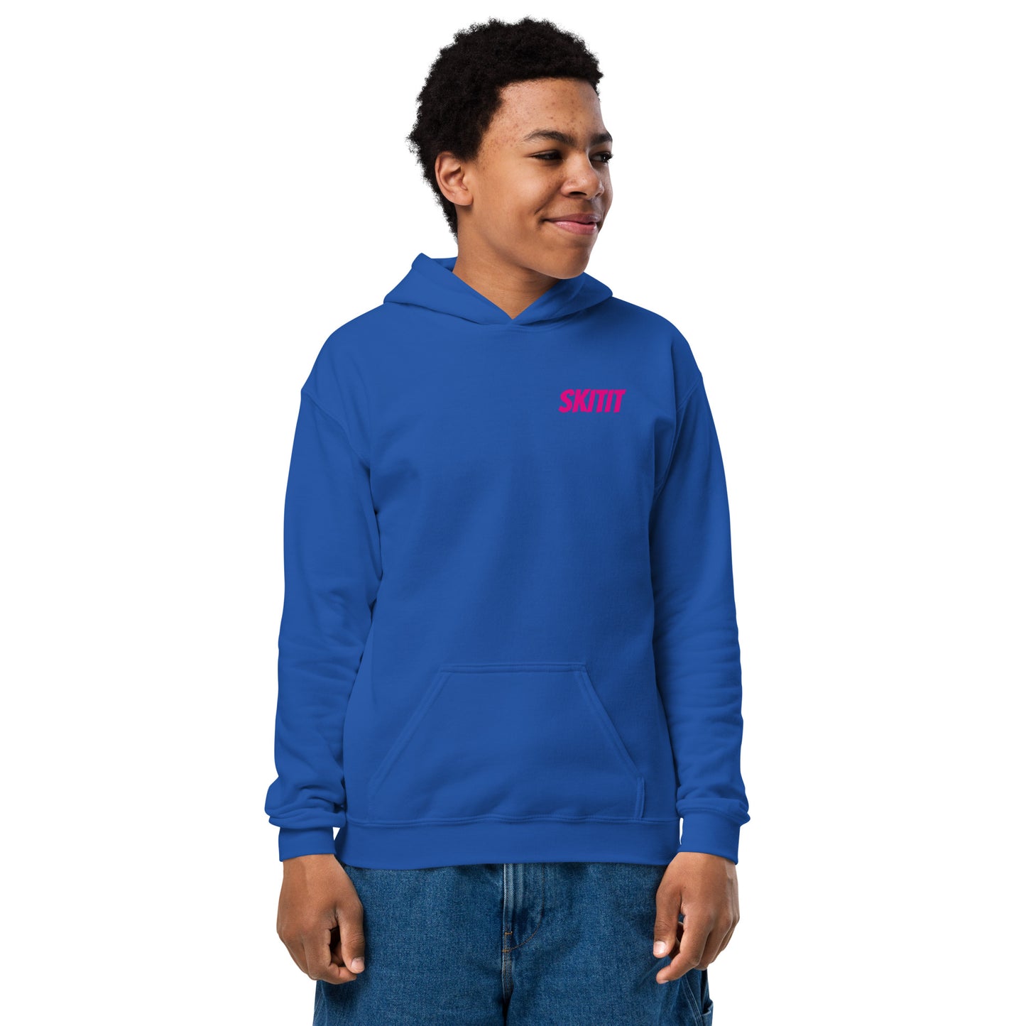 YOUTH SKITIT HOODIE PINK LOGO