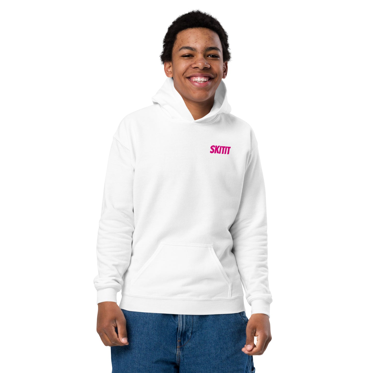 YOUTH SKITIT HOODIE PINK LOGO