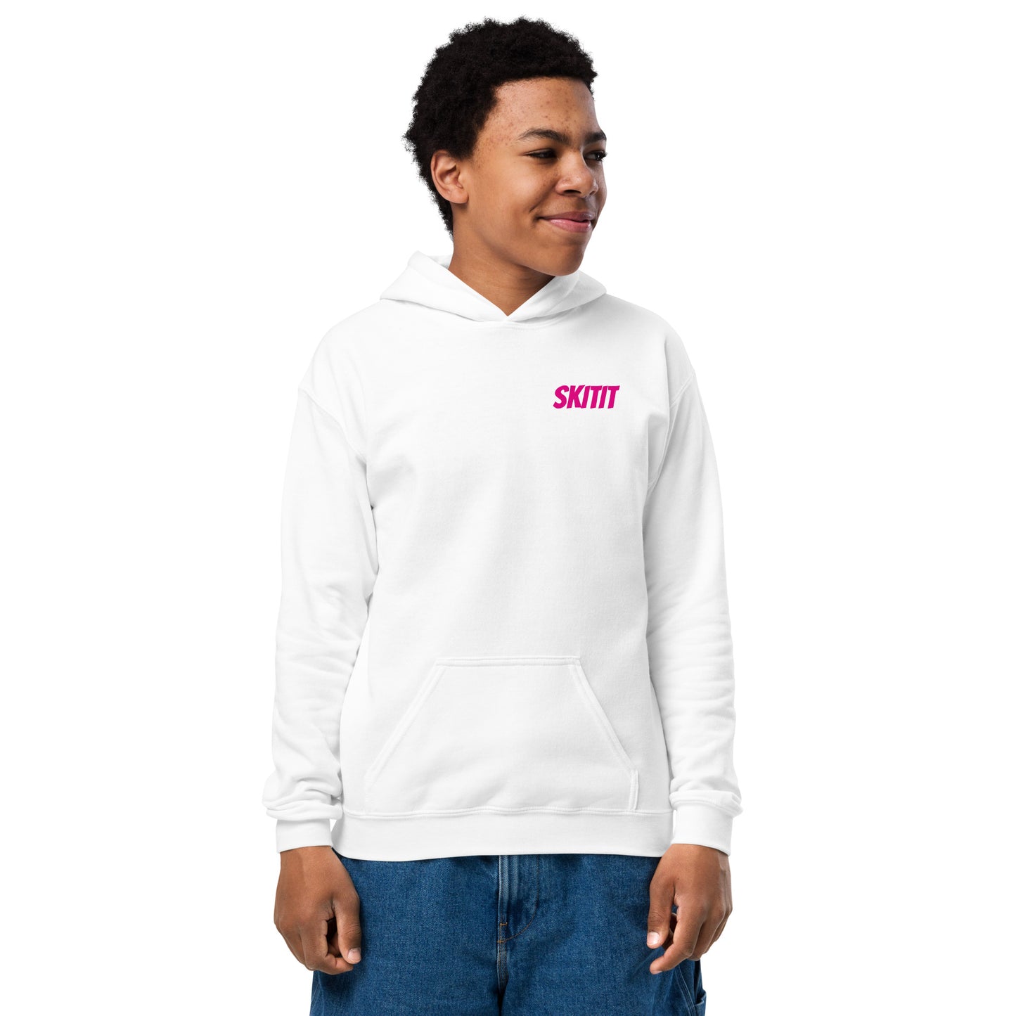 YOUTH SKITIT HOODIE PINK LOGO