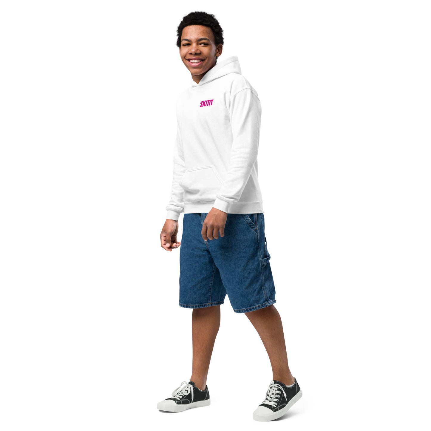 YOUTH SKITIT HOODIE PINK LOGO